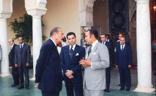 DÃ©placement au Maroc - tÃªte à tÃªte entre le PrÃ©sident de la RÃ©publique et Sa MajestÃ© Mohamed VI (Palais royal - cÃ´t ...