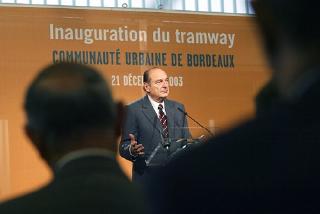 Déplacement en Gironde - inauguration du tramway de la communauté urbaine de Bordeaux - allocution du Président de la République