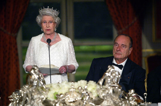 Visite d'Etat de Sa MajestÃ© la reine Elizabeth II et de Son Altesse Royale le duc d'Edimbourg. Allocution de la reine Elizabeth II lors du ...