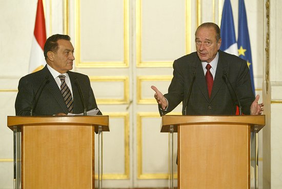 Conférence de presse conjointe du Président de la République et de M. Hosni Moubarak, Président de la République arabe d'Egypte