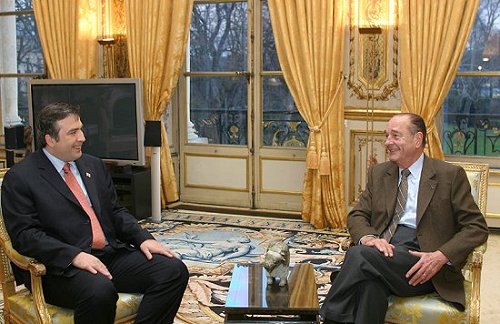 Entretien du Président de la République avec M. Mikhaïl Saakashvili, Président de la République de Georgie