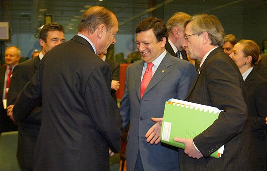 Le Président de la République salue M. Jose Manuel Durao Barroso, Premier ministre du Portugal