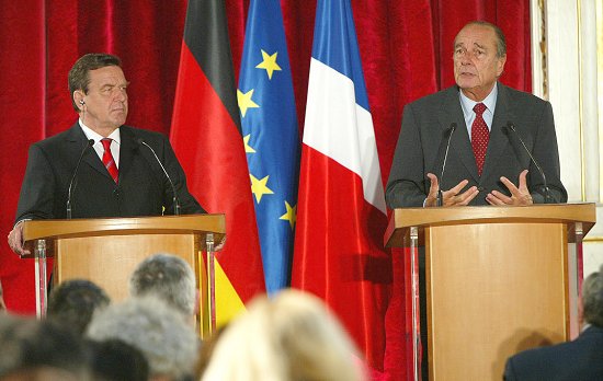 ConfÃ©rence de presse conjointe du PrÃ©sident de la RÃ©publique et de M. Gerhard SchrÃ¶der, chancelier de la RÃ©publique fÃ©dÃ©ra ...
