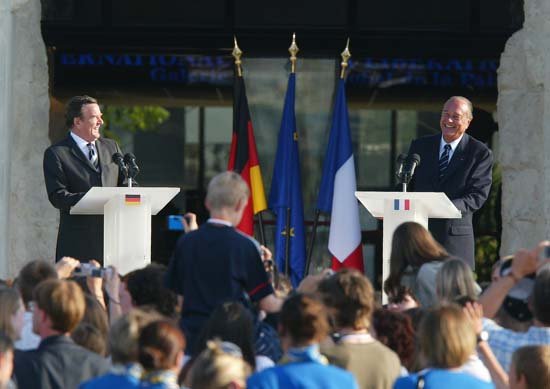 - 60ème anniversaire du débarquement en Normandie - cérémonie franco-allemande - discours du Président de la République (mémorial de Caen)