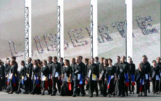 - 60ème anniversaire du débarquement en Normandie - cérémonie internationale - scénographie