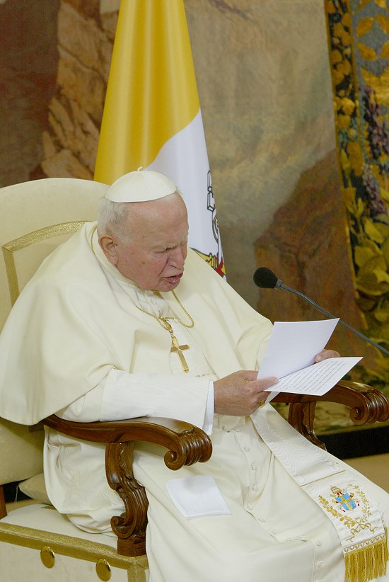 Accueil du Pape Jean-Paul II - discours du Pape