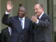 Le Président de la République accueille M. Laurent Gbagbo, Président de la République de Côte d'Ivoire (perron) - 2