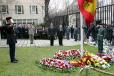 Le PrÃ©sident de la RÃ©publique et l'ambassadeur d'Espagne M. Javier Elorza observent une minute de silence en mÃ©moire des victimes d ...