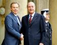 Journée de l'Europe - le Président de la République accueille M. Tony Blair, Premier ministre du Royaume Uni de Grande Bretagne et d'Irlande du nord (perron)