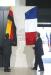 - 60ème anniversaire du débarquement en Normandie - cérémonie franco-allemande - le Président de la République et le chancelier dévoilent une plaque commémorative (mémorial de Caen)