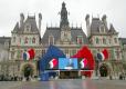Cérémonies du 60ème anniversaire de la Libération de Paris - cérémonie sur le parvis de l'Hôtel-de-ville - discours du Président de la République