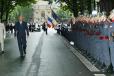 Cérémonies du 60ème anniversaire de la Libération de Paris - cérémonie à la Préfecture de police - arrivée du Président de la République