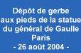 Dépôt de gerbe aux pieds de la statue du général de Gaulle