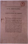 illustration : Acte additionnel aux constitutions de l'Empire du 22 avril 1815