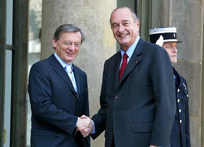Le Président Jacques CHIRAC reçoit le chancelier autrichien M.Wolfgang SCHUESSEL.