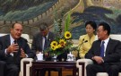 Photo : Entretien du Président de la République avec M.Wu Bangguo, président de l'Assemblée nationale populaire (Grand palais du Peuple)