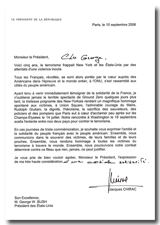 Lettre GWB