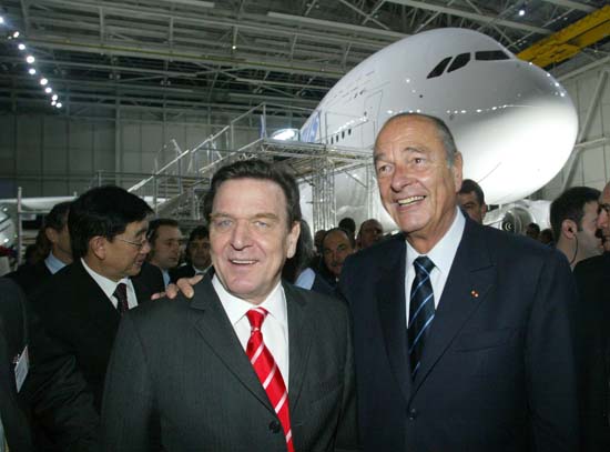 Le Président de la République et M.Gerhard Schroeder