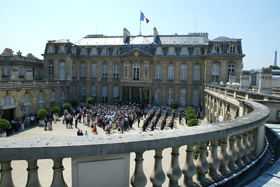 Récéption offerte au Palais de l'Elysée . 