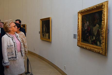 Visite de l'exposition des peintres impressionistes
