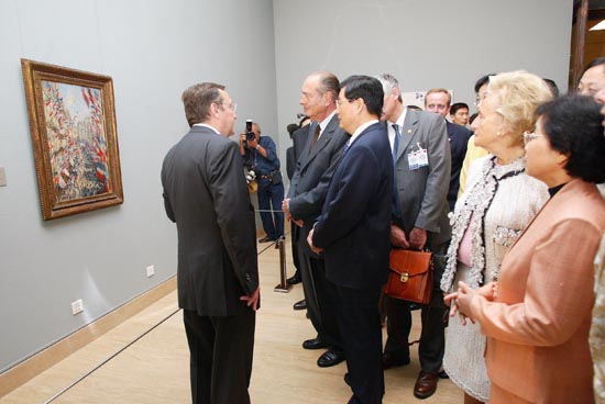 Visite de l'exposition des peintres impressionistes